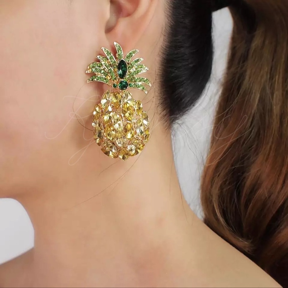 Bohemian Pineapple Crystal Earrings